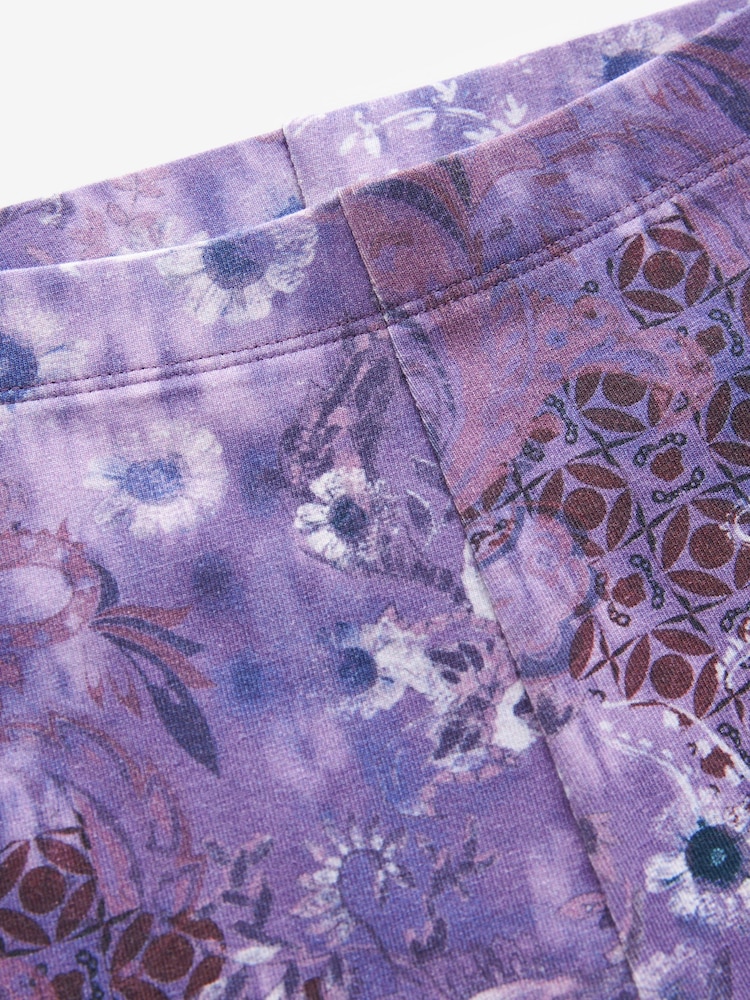 Purple Paisley Floral Print Cycle Shorts (3-16yrs) - Image 7 of 7