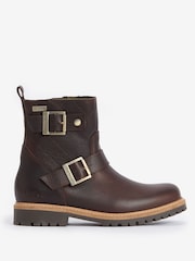 Barbour® Brown Bramble Double Buckle Leather Ankle Boots - Image 1 of 5
