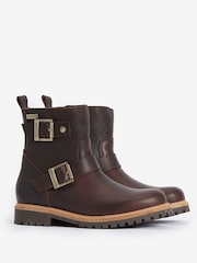 Barbour® Brown Bramble Double Buckle Leather Ankle Boots - Image 2 of 5