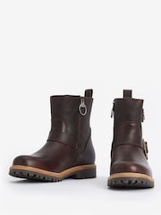 Barbour® Brown Bramble Double Buckle Leather Ankle Boots - Image 3 of 5
