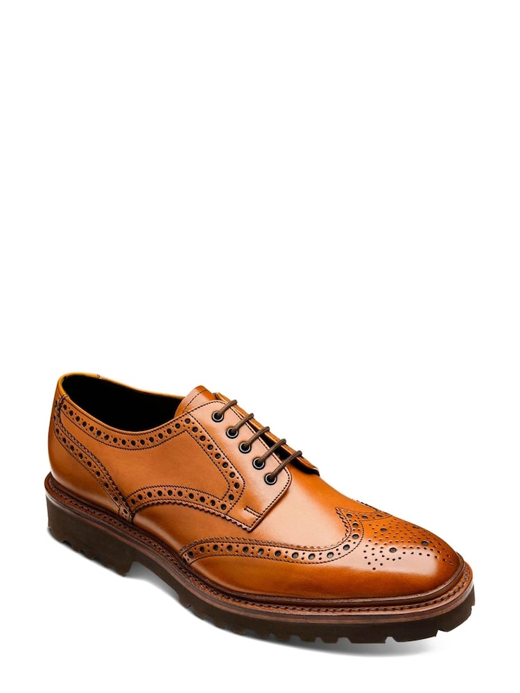 Loake Hand Painted Derby Brogue Brown Shoes - Image 2 of 3 Loake Hand Painted Derby Brogue Brown Shoes - Image 2 of 3