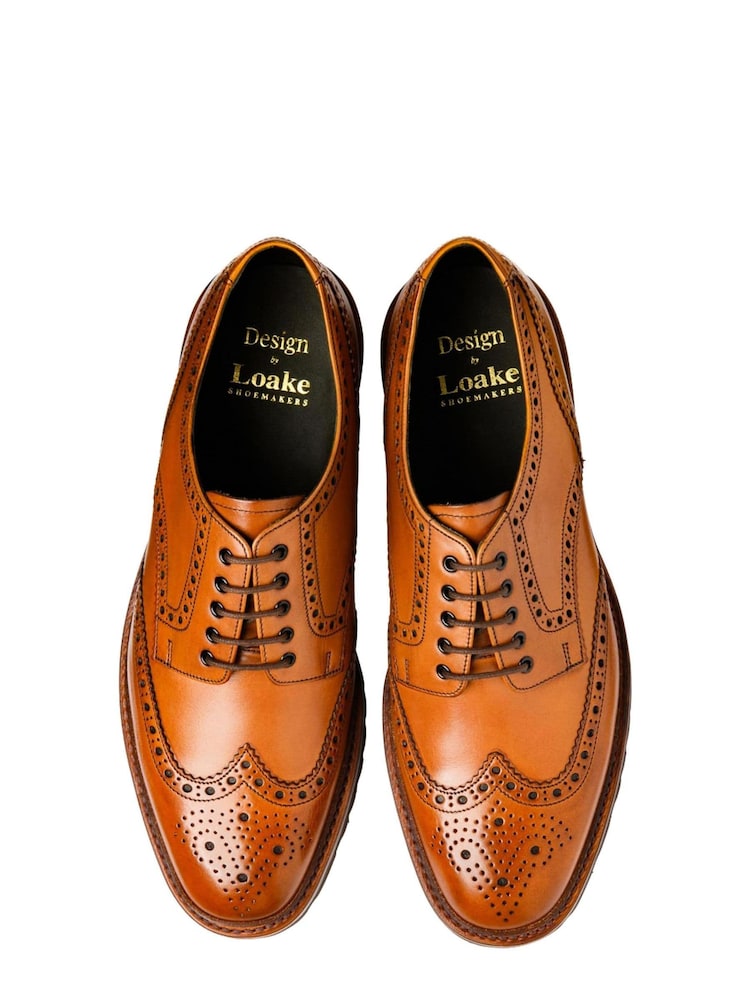 Loake Hand Painted Derby Brogue Brown Shoes - Image 3 of 3 Loake Hand Painted Derby Brogue Brown Shoes - Image 3 of 3