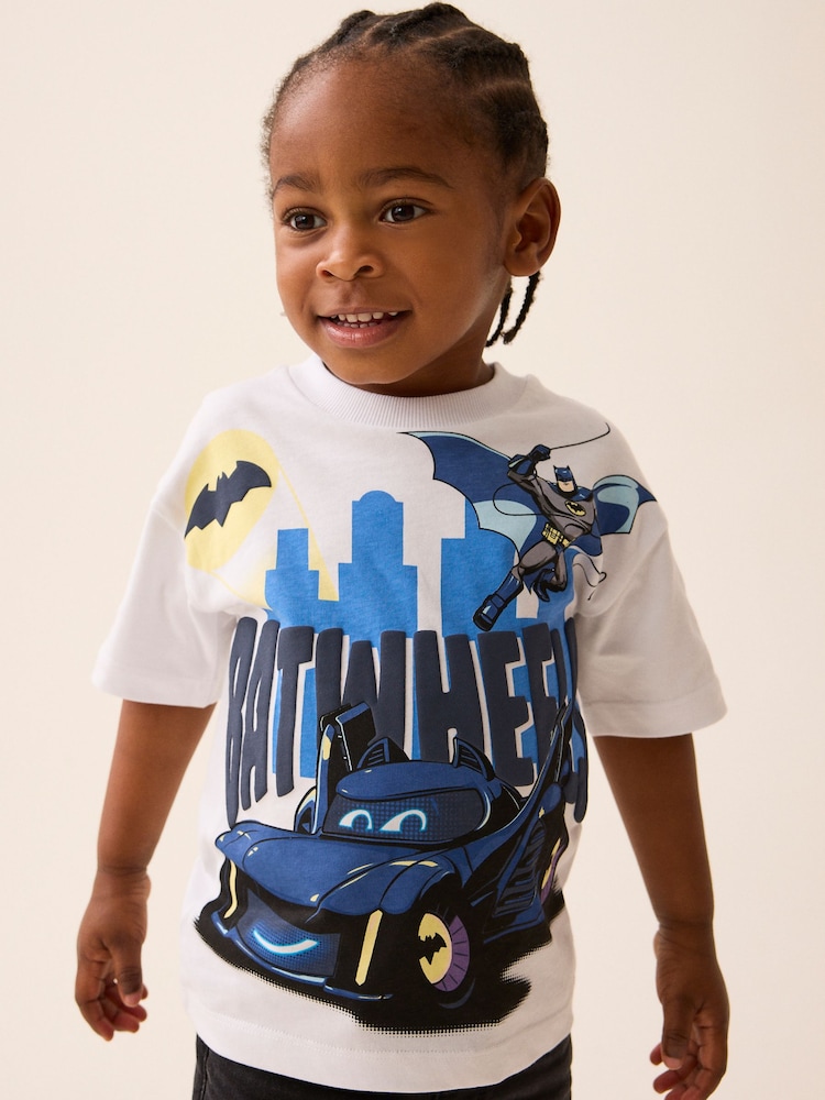 White Batwheels Short Sleeve T-Shirt (3mths-8yrs) - Image 1 of 3