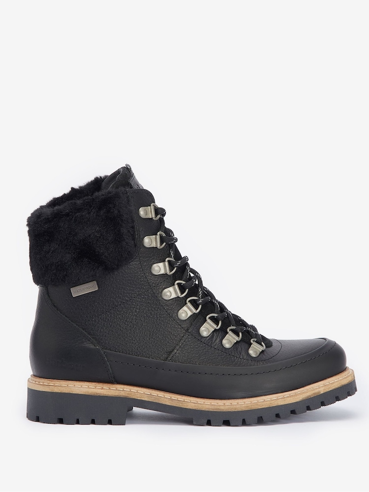 Barbour® Black Woodside Lace Up Leather Hiker Boots - Image 1 of 5