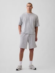 Gap Grey VintageSoft French Terry Oversized Logo Short Sleeve Sweatshirt - Image 3 of 4