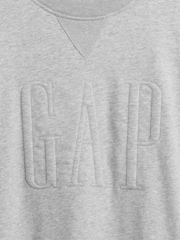 Gap Grey VintageSoft French Terry Oversized Logo Short Sleeve Sweatshirt - Image 4 of 4