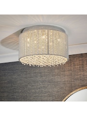 Gallery Home Silver Petra Flush Ceiling Light - Image 1 of 7