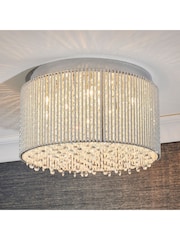 Gallery Home Silver Petra Flush Ceiling Light - Image 2 of 7