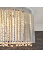 Gallery Home Silver Petra Flush Ceiling Light - Image 3 of 7
