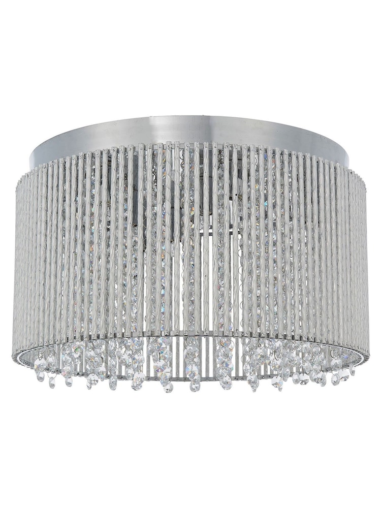 Gallery Home Silver Petra Flush Ceiling Light - Image 7 of 7