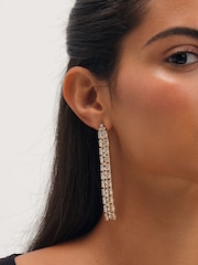 Mood Silver Gold Plated Crystal Drop Earrings - Image 1 of 3