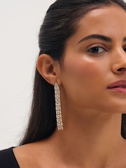 Mood Silver Gold Plated Crystal Drop Earrings - Image 2 of 3