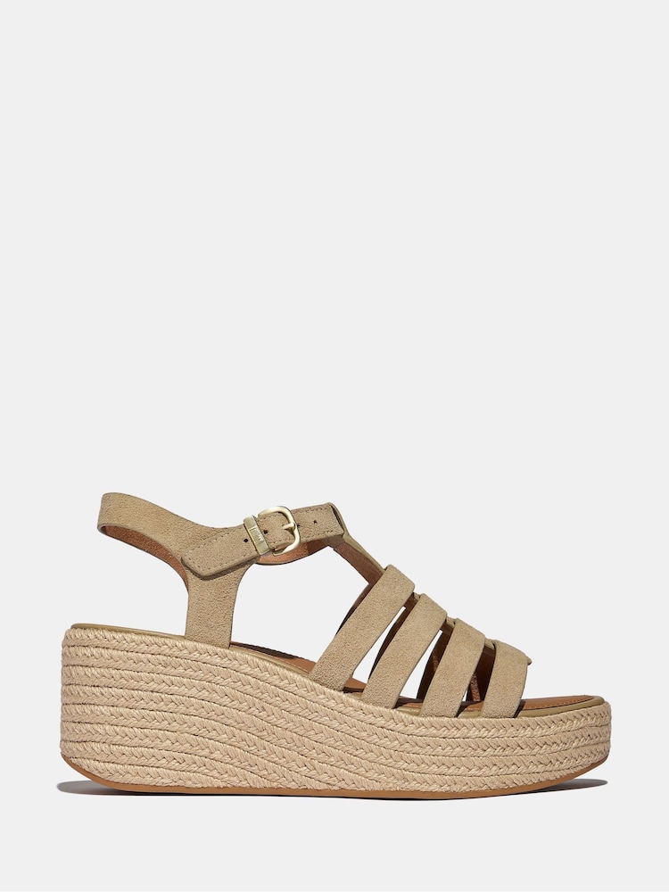 FitFlop Brown Platfforms Espadr. Suede Fisherman Wedge Sandals - Image 2 of 3 FitFlop Brown Platfforms Espadr. Suede Fisherman Wedge Sandals - Image 2 of 3