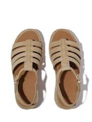 FitFlop Brown Platfforms Espadr. Suede Fisherman Wedge Sandals - Image 4 of 5