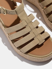 FitFlop Brown Platfforms Espadr. Suede Fisherman Wedge Sandals - Image 5 of 5
