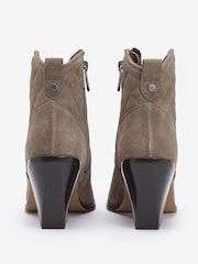 Barbour® Beige Rhonda Western Suede Heel Ankle Boots - Image 3 of 6