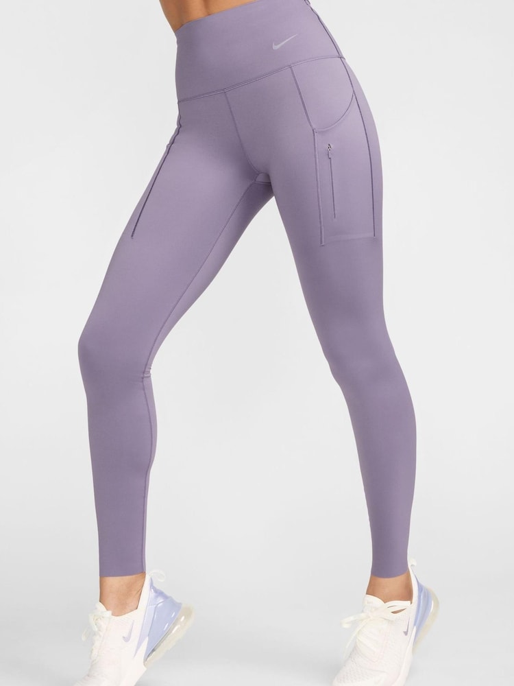 Lila - Nike Premium Universa Lange Leggings mit hohem Bund, starkem Stützeffekt und Taschen - Bild 3 von 3