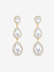 Mood Gold Tone Gold Plated And Crystal Peardrop Earrings - Image 1 of 1
