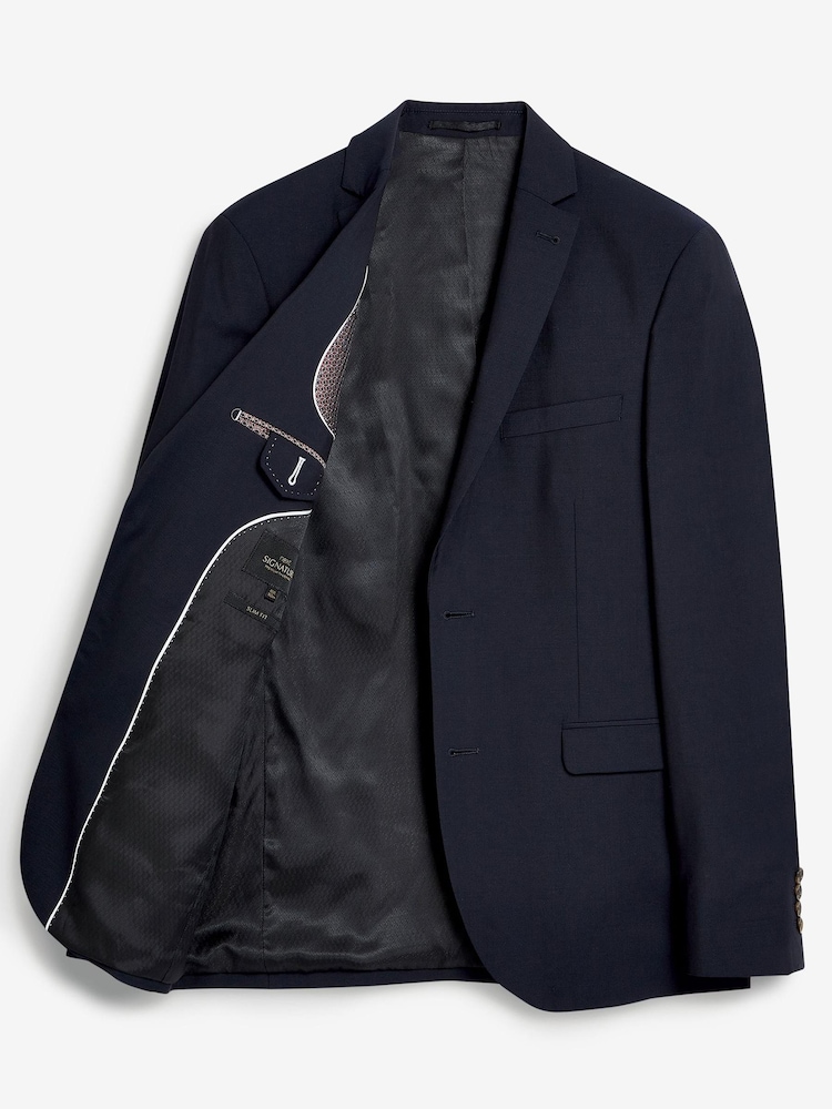Marineblau/blau - Slim Fit - Signature Tollegno Sakko aus italienischer Wolle - Bild 9 von 9 Marineblau/blau - Slim Fit - Signature Tollegno Sakko aus italienischer Wolle - Bild 9 von 9