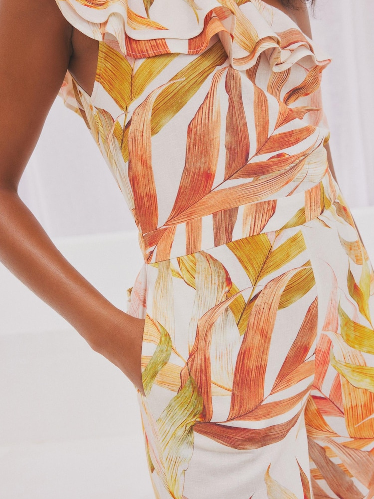 Cream Botanical Off Shoulder Playsuit - Image 5 of 5