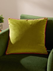 Furn Green Meridian Velvet 45cm X 45cm Cushion Cover - Image 1 of 6