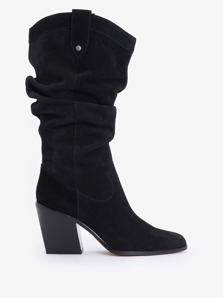 Barbour® Black Corey Western Heel Suede Tall Boots - Image 1 of 5