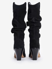 Barbour® Black Corey Western Heel Suede Tall Boots - Image 4 of 5
