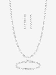 Mood Silver Tone Tennis Earrings Set 3 Piece - Image 1 of 1