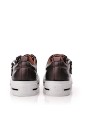 Moda In Pelle FILICIAN CHUNKY LEATHER TRAINER WITH ZIP AND LACE-UP CLOSURE - Image 3 of 5
