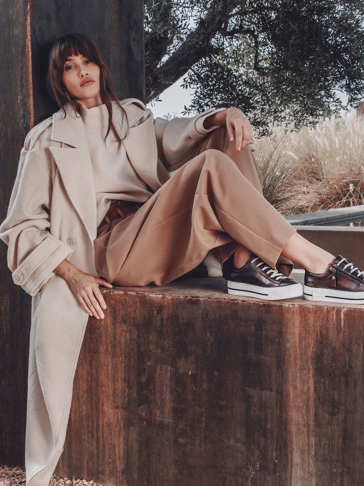 Metallic - Moda In Pelle – FILICIAN – Turnschuhe mit dicker Sohle, Reißverschluss und Schnürung aus Leder - Bild 5 von 5 Metallic - Moda In Pelle – FILICIAN – Turnschuhe mit dicker Sohle, Reißverschluss und Schnürung aus Leder - Bild 5 von 5