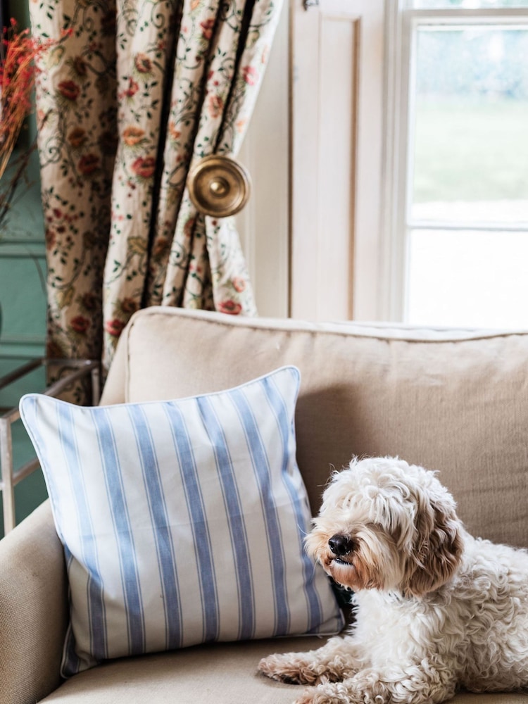Avalon Home Mid Blue Stripe Cushion Cover - Image 1 of 6