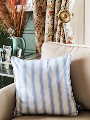 Avalon Home Mid Blue Stripe Cushion Cover - Image 4 of 6