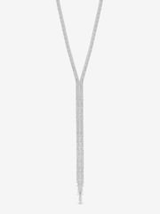 Mood Silver Tone Crystal Lariat Necklace - Image 3 of 3