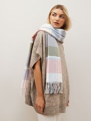 Pink Check Midweight Scarf - Image 1 of 6
