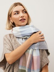 Pink Check Midweight Scarf - Image 3 of 6