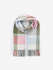 Pink Check Midweight Scarf - Image 4 of 6