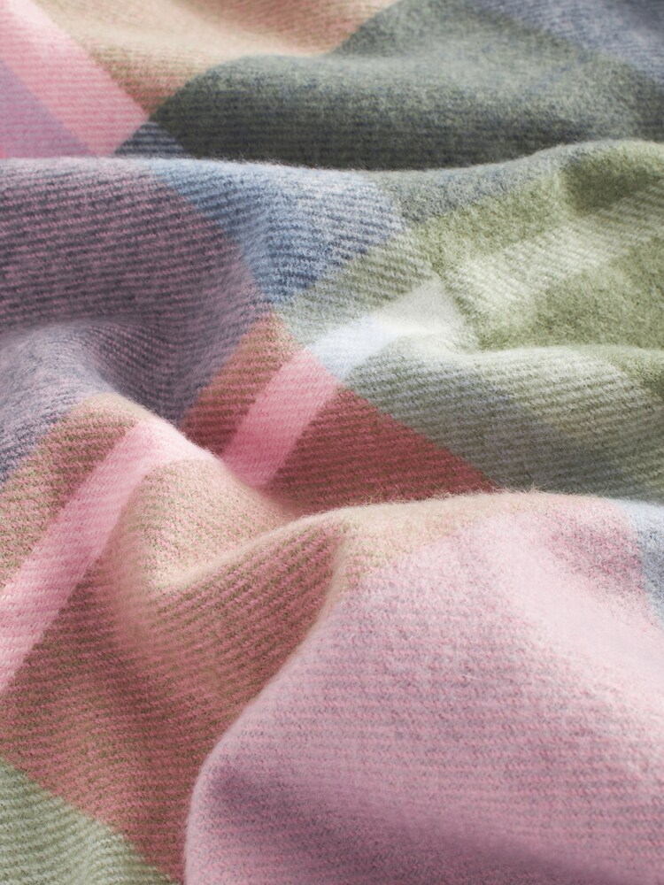 Pink Check Midweight Scarf - Image 6 of 6