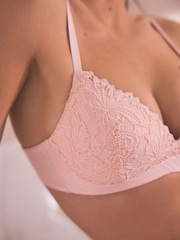 Light Pink Pad Non Wire Comfort Lace Bra - Image 5 of 7