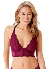 Gossard Superboost Bralette aus Spitze mit tiefem V-Ausschnitt, Lila - Bild 5 von 11
