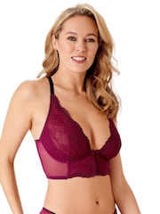 Gossard Superboost Bralette aus Spitze mit tiefem V-Ausschnitt, Lila - Bild 6 von 11