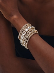 Mood Silver Tone Crystal Statement Multi Pack Bracelet - Image 1 of 2