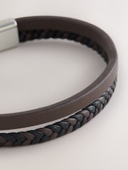 DCK Mens Brown Genuine Leather Bracelet - Image 2 of 3