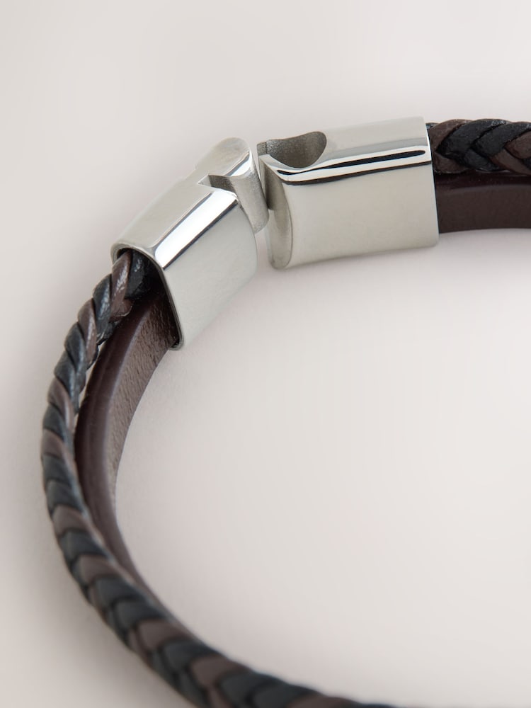 DCK Mens Brown Genuine Leather Bracelet - Image 3 of 3 DCK Mens Brown Genuine Leather Bracelet - Image 3 of 3