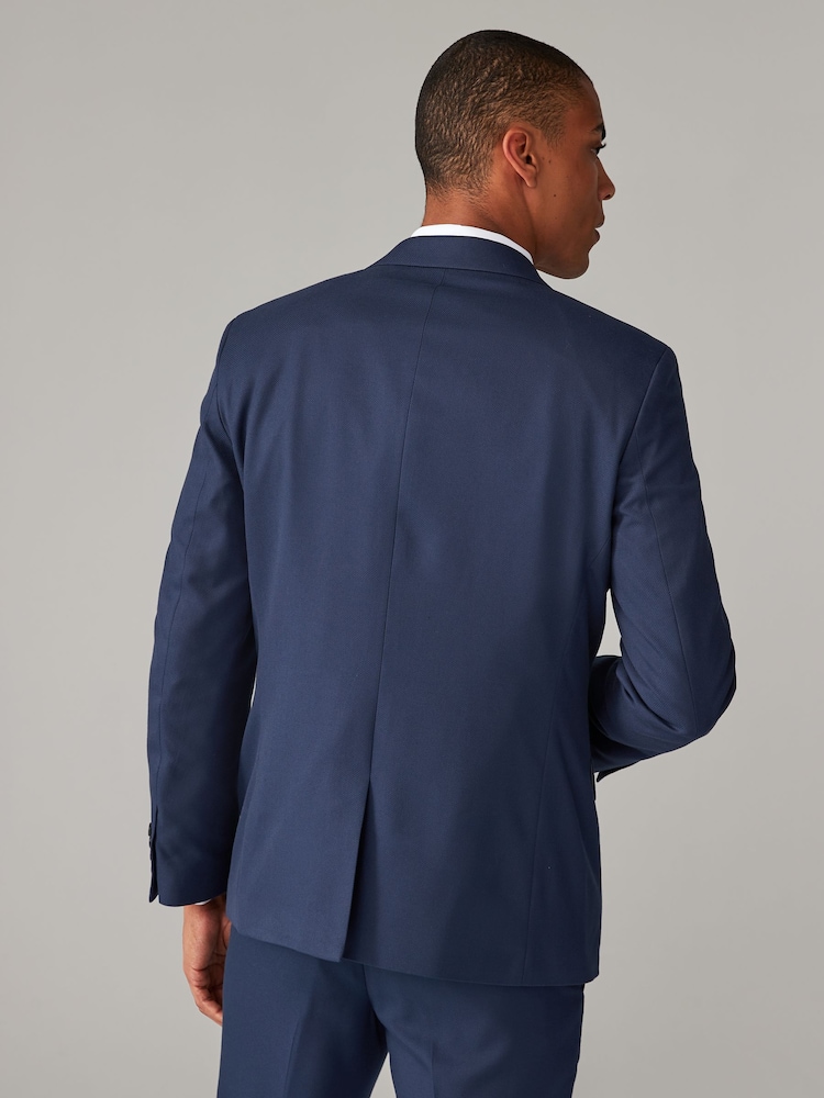 bleu vif - Ajustement régulier - Veste de costume texturée - Image 3 of 10