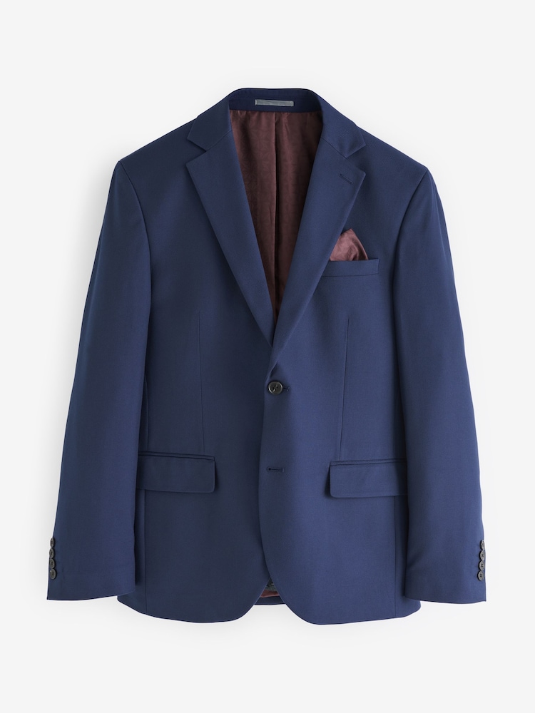 bleu vif - Ajustement régulier - Veste de costume texturée - Image 6 of 10