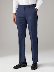 Bright Blue Regular Fit Textured Suit Trousers - Image 1 of 9