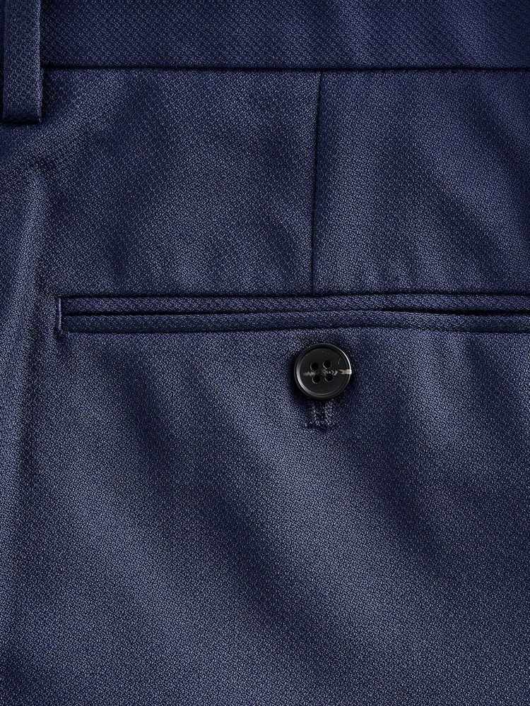 bleu vif - Ajustement régulier - Pantalon de costume texturé - Image 8 of 9