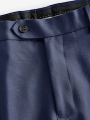 Bright Blue Regular Fit Textured Suit Trousers - Image 9 of 9