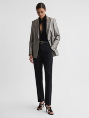 Reiss Black Carly Velvet Button-Through Shirt - Image 3 of 5