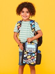 Smiggle Black Movin' Junior ID Lunchbox with Strap - Image 3 of 3
